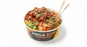 Mega Bop large Korean BBQ rice bowl